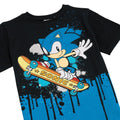 Schwarz-Blau - Back - Sonic The Hedgehog - T-Shirt für Kinder