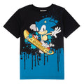 Schwarz-Blau - Front - Sonic The Hedgehog - T-Shirt für Kinder