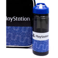 Blau-Schwarz-Weiß - Side - Playstation - Pausenbrot-Tasche und Wasserflasche