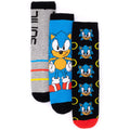 Blau-Schwarz-Grau - Front - Sonic The Hedgehog - Socken für Herren-Damen Unisex (3er-Pack)