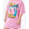 Pastell-Rosa - Side - Barbie - "Cali Vibes" T-Shirt-Kleid für Damen