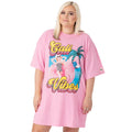 Pastell-Rosa - Front - Barbie - "Cali Vibes" T-Shirt-Kleid für Damen