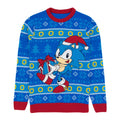 Blau-Rot - Front - Sonic The Hedgehog - Pullover für Herren-Damen Unisex - weihnachtliches Design