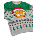 Grau-Grün - Back - Garfield - Pullover für Herren-Damen Unisex - weihnachtliches Design