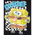 Schwarz-Weiß-Gelb - Lifestyle - SpongeBob SquarePants - "Dude" T-Shirt für Kinder