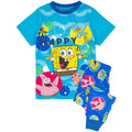 Blau - Front - SpongeBob SquarePants - "Happy" Schlafanzug für Jungen