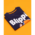 Marineblau - Side - Blippi - "Hello" T-Shirt für Kinder