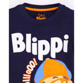 Marineblau - Close up - Blippi - "Hello" T-Shirt für Kinder
