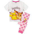 Weiß-Pink - Front - Pokemon - "Besties" Schlafanzug mit langer Hose für Mädchen  Rüschen