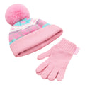 Pink-Weiß-Blau - Back - Barbie -  Jerseyware Hut- und Handschuh-Set  2er-Pack für Mädchen