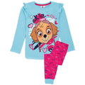 Blau-Pink - Front - Paw Patrol - Schlafanzug für Mädchen  Langärmlig