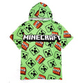 Grün-Schwarz-Weiß - Front - Minecraft - Handtuch mit Kapuze für Jungen