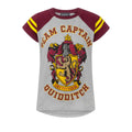 Grau-Rot - Front - Harry Potter - "Quidditch Team Captain" T-Shirt für Mädchen  kurzärmlig