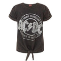 Grau - Front - AC-DC - "High Voltage" T-Shirt Vorne gebunden für Mädchen  kurzärmlig