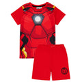 Rot - Front - Iron Man - Schlafanzug mit Shorts für Jungen