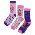 Pink-Violett - Front - Shopkins - Socken Set für Mädchen (3er-Pack)