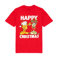 Rot - Front - Garfield - "Happy Christmas" T-Shirt für Herren
