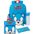 Blau-Rot - Front - Sonic The Hedgehog - Rucksack, Logo Set
