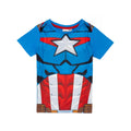 Blau-Rot - Back - Captain America - Schlafanzug mit Shorts für Jungen