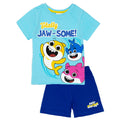 Blau - Front - Baby Shark - "Totally Jaw-Some!" Schlafanzug mit Shorts für Jungen