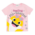 Pink - Side - Baby Shark - "Feeling Fin-Tastic" Schlafanzug mit Shorts für Mädchen