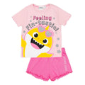 Pink - Front - Baby Shark - "Feeling Fin-Tastic" Schlafanzug mit Shorts für Mädchen