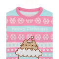 Pink-Blau - Side - Pusheen - Sweatshirt für Mädchen - weihnachtliches Design