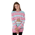 Pink-Blau - Close up - Pusheen - Sweatshirt für Mädchen - weihnachtliches Design