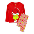 Rot - Front - The Grinch - "Merry Grinchmas" Schlafanzug mit langer Hose für Mädchen