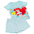 Blau - Back - The Little Mermaid - Schlafanzug mit Shorts für Mädchen