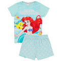 Blau - Front - The Little Mermaid - Schlafanzug mit Shorts für Mädchen
