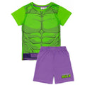 Violett-Grün - Front - Hulk - Schlafanzug für Jungen