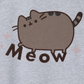 Grau meliert - Side - Pusheen - "Meow" T-Shirt für Mädchen