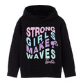 Schwarz - Front - Barbie - "Strong Girls Make Waves" Kapuzenpullover für Mädchen