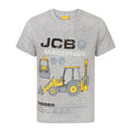 Grau meliert - Front - JCB - T-Shirt für Kinder