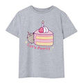 Grau meliert - Front - Pusheen - "Let's Pawty" T-Shirt für Mädchen