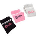 Pink-Grau-Schwarz - Close up - Barbie - Socken für Damen (3er-Pack)