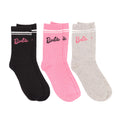 Pink-Grau-Schwarz - Front - Barbie - Socken für Damen (3er-Pack)