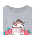 Grau meliert - Back - Pusheen - "Sweet Sips" T-Shirt für Mädchen
