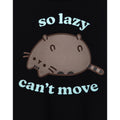 Schwarz-Pastellblau - Back - Pusheen - "So Lazy Can't Move" T-Shirt für Damen