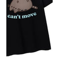 Schwarz-Pastellblau - Side - Pusheen - "So Lazy Can't Move" T-Shirt für Damen
