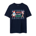 Marineblau - Front - Ren & Stimpy - "Happy Stinky Holidays" T-Shirt für Herren