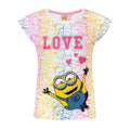 Pink - Front - Despicable Me - "Love" T-Shirt für Kinder  kurzärmlig