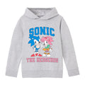 Grau meliert - Front - Sonic The Hedgehog - "Collegiate" Kapuzenpullover für Mädchen