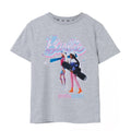 Grau meliert - Front - Barbie - "Merry & Bright" T-Shirt für Mädchen  kurzärmlig