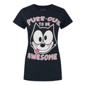 Blau - Front - Goodie Two Sleeves - "Purr-oud To Be Awesome" T-Shirt für Damen