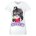 Weiß - Front - Goodie Two Sleeves - "Kitty Purry" T-Shirt für Damen