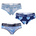 Blau-Weiß-Grau - Front - OddBalls - Slips für Damen(3er-Pack)