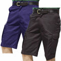 Schwarz - Side - Warrior Herren Arbeitsshorts - Cargo-Shorts