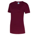 Burgunder - Front - AWDis Just Cool Damen  Sport T-Shirt